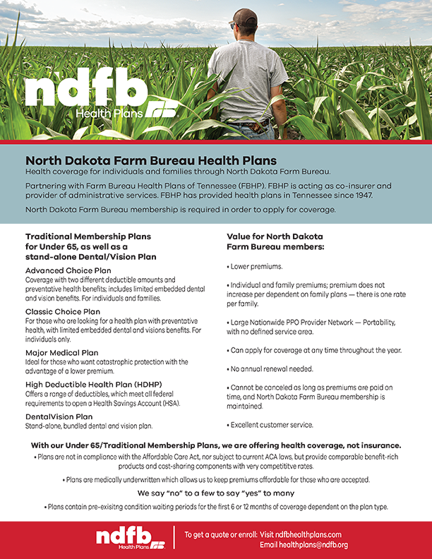 NDFB Health Plans One Page info sheet